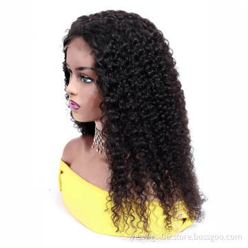 Double Weft Pre Plucked Human Indian Raw Hair Glueless Wigs HD 13*6 Swiss Lace Tangle Free Kinky Curly Full Lace Human Hair Wig